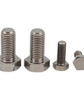 Pure Titanium External Hex Bolts M12 Hexagon Head Screws 10 Piece DIN933 Set displayed in varying sizes and shapes.