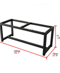 Heavy Duty Steel Table Legs And Removable Metal Frame For Dining Office Coffee Tables Pro Grade DIY Desk Brackets, black frame 140cm x 70cm