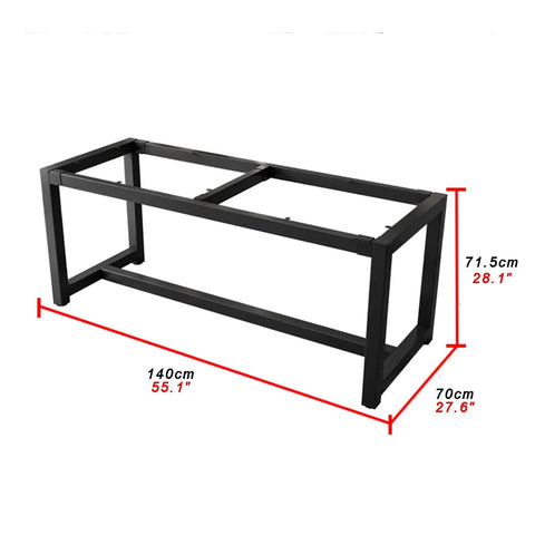 Heavy Duty Steel Table Legs And Removable Metal Frame For Dining Office Coffee Tables Pro Grade DIY Desk Brackets, black frame 140cm x 70cm