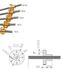 T6 Stainless Steel Trapezoidal Lead Screw, 6mm Diameter, 1mm Pitch, 2mm Lead, Copper Nut, 100mm To 1000mm Length, Heavy Duty For 3D Printers, Stepper Motors, And CNC Machines Today. T6*12 and T6*6 sizes with copper nut, technical drawing