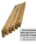 Premium Soft Maple Table Slide Set Offering Heavy Duty Extension Hardware For Four Leg Dining Tables To Guarantee A Smooth Ride With Absolutely No Clutch Hassle Today, showing maple slide pieces.