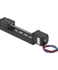 Precision High Speed 100mm Linear Slide Table With 28 Lead Stepper Motor Single Guide Rail, showing motor and rail for CNC routers.
