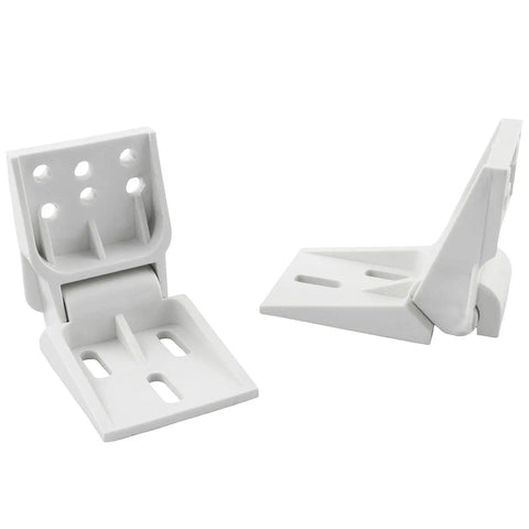 2 Pack Freezer Display Cabinet Hinges, Beefy ABS Plastic, 6-Hole Folding Door Hardware, 5.04 x 2.09 Inches Mount