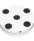 Top view of Check Out This Sick Electric Rotating Display Stand With Remote Control For Smooth 360 Degree Videos, Adjustable Speeds, USB Power, And Colorful LED Lights.