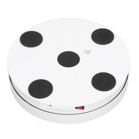 Top view of Check Out This Sick Electric Rotating Display Stand With Remote Control For Smooth 360 Degree Videos, Adjustable Speeds, USB Power, And Colorful LED Lights.