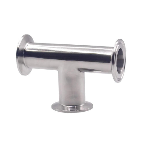 Stainless steel 304 clamp tee, 3-way sanitary fitting with 1.5in tri-clamp ends
