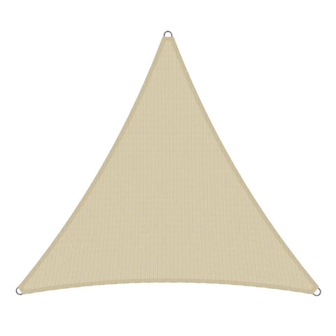 Beige Triangle Sun Shade Sail 6x6x6 Heavy Duty Canopy UV Block Air Permeable HDPE Shade Cloth, front view