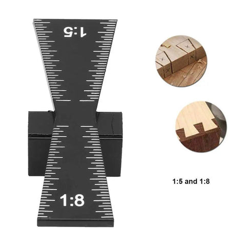 Heavy Duty Aluminum Alloy Dovetail Marking Gauge And Woodworking Scriber Ruler with 1:5 and 1:8 scale etchings.