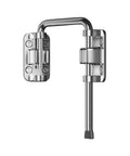 Patio Sliding Door Loop Lock 2 3 Eighth Inch U Shaped Latch Hook Lock Replacement For Window Barn Fence Gate Garage DIY Installation Rotary Loop Bar For Locking And Unlocking Works On Flat And Uneven Surfaces Satin Nickel, seen from front view, showing stainless steel construction with screws.