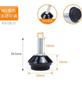 16 Pack Adjustable Furniture Leveling Feet, Tough as Nails Metal Levelers with M6 x 15mm Threaded Screws, dimensions shown