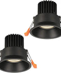 iumLeap Recessed Lighting Housing Trim Kits Balcony Downlight Hotel Shop Recessed Warm White 3000K Ceiling Light Fixture in black.