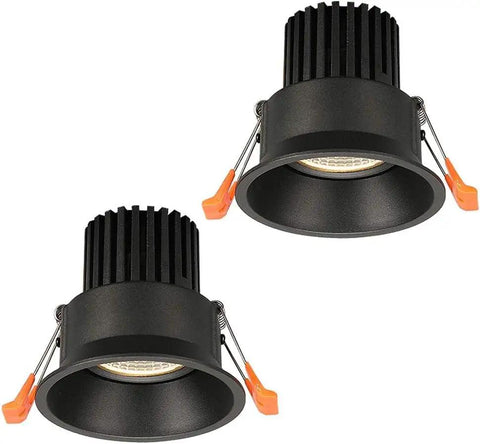 iumLeap Recessed Lighting Housing Trim Kits Balcony Downlight Hotel Shop Recessed Warm White 3000K Ceiling Light Fixture in black.