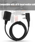 Coiled 2 Pin K Type Microphone Extension Cable For Walkie Talkies And Headsets Universal 2 Pin Speaker Mic Cord Compatible With Kenwood Baofeng And Other Radios