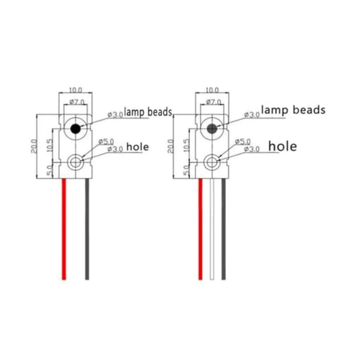 Diagram of 5 Pairs DC 5V Infrared Beam Sensor Detector For IR Break LED Counting Module showing measurements and connections