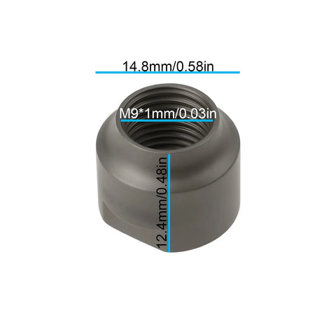 2 Pcs Front Wheel Hub Cone 3-338-9070 M9x1mm For Shimano 1051 dimensions, durable metal, side angle view