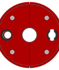 Built Tough Cast Iron Well Seal For Six Inch Casing With One And A Quarter Inch Single Drop Pipe, Red Round Top View