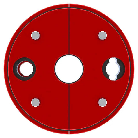Built Tough Cast Iron Well Seal For Six Inch Casing With One And A Quarter Inch Single Drop Pipe, Red Round Top View