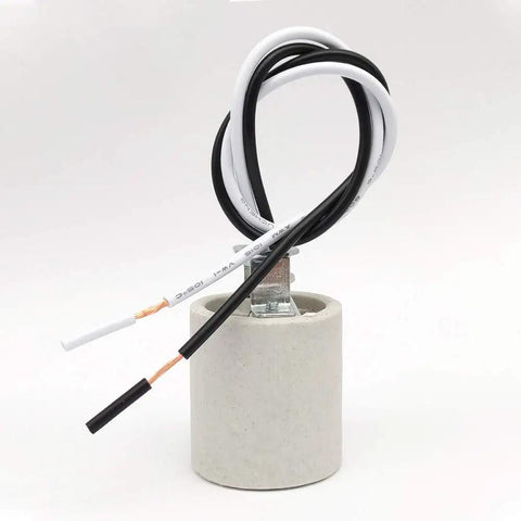 Durable Ceramic E26 And E27 Light Socket With 12 Inch Wire Lead No Fuss Standard Medium Screw Base Fireproof High Temp Insulated Socket