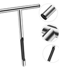 Heavy Duty Stainless Steel Soil Sample Probe Core Sampler With T Handle For Pro Grade Agricultural Testing And Garden Lawn Care Durable Metal Sampler Tool For Easy Core Extraction showing tool and details.