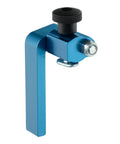 Hella Sharp 3 Inch Fence Flip Stop For Table Saw Miter Saw And Drill Press Universal T Track Woodworking Jig, blue aluminum with clamp knob.
