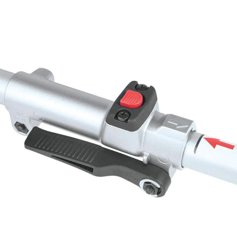 Close-up of 18V Brushless Cordless Coupled Shaft Power Head Kit With 13 Inch Trimmer And 10 Inch Pole Saw Attachments 4Ah Battery