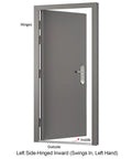 Quick Mount Steel Security Door With Frame And Hardware Gray Left Side Hinged Inward Swing Adjustable Width 32 And 11 Sixteenths To 35 Inches And Height 81 And 11 Sixteenths Inches Built To Last And Easy Install For A Solid Home Entry