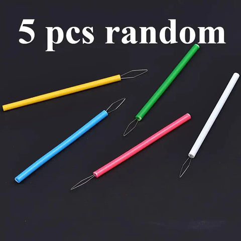 5 Piece Needle Threading Tool Set For Sewing Beading And Crafting Easy Threading Guides To Help Thread Through Needle Eyes Durable Plastic Threaders
