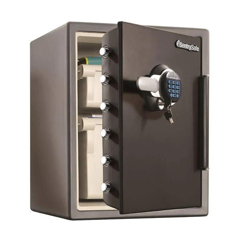 Fireproof And Waterproof Safe With Dial Combination, 2.05 Cu Ft Heavy Duty Safe for Docs Valuables USBs and Media, open view