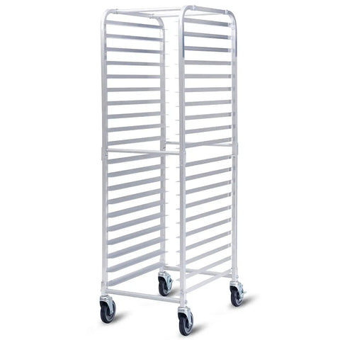 Heavy Duty 20 Tier Aluminum Bakery Rack That Rolls Real Smooth Lockable Caster Cooling Trolley Cart For Baking Donuts And Bread Total Kitchen Upgrade For Serious Pros