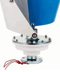 Close-up of Dope 3KW Wind Turbine Generator Kit For Home Use With Vertical Axis base and mount.
