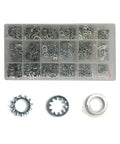 Lock Washer Kit With 720 Pieces External And Internal Star And Split Washers Metric 6mm 8mm 10mm And SAE 1/4In 5/16In 3/8In