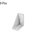 5 Pack Inside Corner Brackets Gusset 77x77x36mm For 4040 And 4080 Aluminum Extrusion Rails, silver right angle connector, DIY friendly.