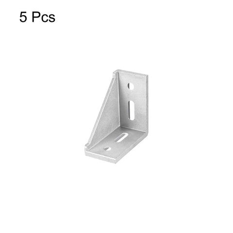 5 Pack Inside Corner Brackets Gusset 77x77x36mm For 4040 And 4080 Aluminum Extrusion Rails, silver right angle connector, DIY friendly.