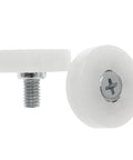 Get It Done Right 10 Pack 1 Inch Drawer Rollers And Heavy Duty Ball Bearings Smooth Gliding Nylon Positioning Pulleys showing white plastic glide wheels.