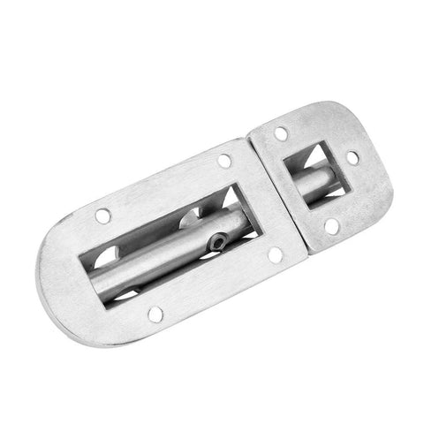 Marine boat door lock latch, 316 stainless steel slide bolt clasp with two-piece mounting plates (90mm)