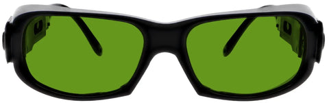 Top Tier Laser Safety Glasses Featuring Tough Polycarbonate Lenses Delivering Serious OD 8 Filter Against Harsh UV And IR Light for secure fit and glare reduction.