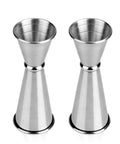Double Jigger Cocktail Set 1oz/2oz Stainless Steel Barware For Home Bar Use With Clear 3/4oz 1/2oz And 1 1/2oz Markings, Precise Pouring, 2 Pack