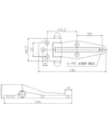 Technical diagram of 4 Inch Stainless Steel Refrigerator Door Hinge For Freezer And Oven Cabinets Self Lubricating Self Closing