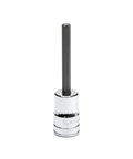 Close-up of one piece from Seven Piece Three Eighths Inch Drive Mid Length Hex Bit Socket Set SAE and Metric with S2 Steel Insert Bits.