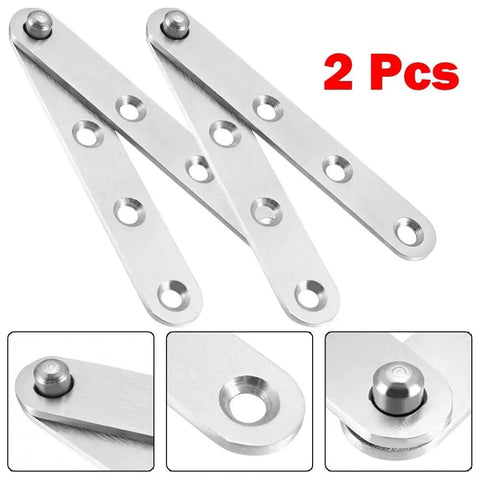 360 Degree Rotatable Door Pivot Hinges 100 x 16 x 11mm Stainless Steel For Home Cabinets And Toolboxes Beefy Heavy Duty, 2 Pcs