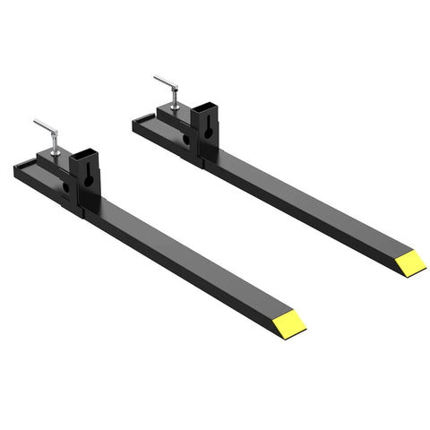 1500 Lbs Clamp On Pallet Forks 43 Inch Heavy Duty For Loader Bucket Skid Steer Tractor With Durable Welded Steel Construction