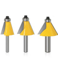 Grab These Awesome Chamfer Router Bits With 15, 22.5 And 30 Degree Angles for precise wood edging, 6mm to 1/2 inch shank sizes.