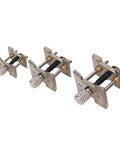 Three Piece Watch Movement Holder Set Pro Grade Heavy Duty Metal Base for watch repair and assembly, three different sizes.