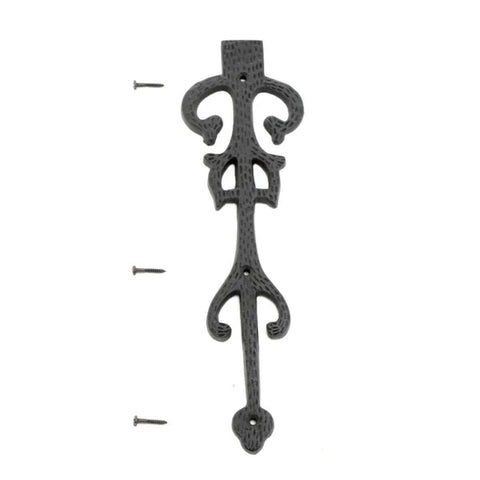 Garage Door Decorative Hardware Set 11 Inch Slick Black Wrought Iron Dummy Strap Hinges With Mounting Hardware Rust Resistant Pack Of 10