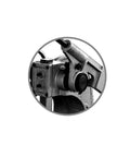 Close-up of heavy-duty cast frame detail on Beefy 5 Ton Ratchet Arbor Press With Heavy Duty Cast Frame 4 Position Anvil Quick Ram Hand Wheel