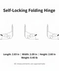 Self Locking Folding Table Hinge for Workbenches and Drop Leaf Tables with 90 Degree Auto Lock, dimensions 2.83x2.09x2.60 in
