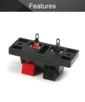 5 Piece Spring Speaker Terminal Clips Set, 2 Way Spring Connection Clip Jacks, Push Release Connector in black and red