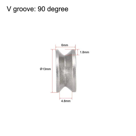 V624ZZ Deep Groove Ball Bearings 4mm X 13mm X 6mm Double Metal Shielded Carbon Steel for V groove pulley, 90 degrees.