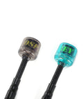 60mm RHCP SMA FPV Antennas 2 Pack For RC Drones, 5.8GHz Wide Bandwidth, durable blue and gray shells, side view
