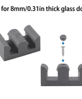 8 Pack Framed Sliding Shower Door Bumpers, Clear Motion Buffer Pads For 10mm Thick Glass Doors, Anti Collision Stoppers For Bathroom Enclosure Tracks, Easy Install, gray rubber bumper for 8mm glass door